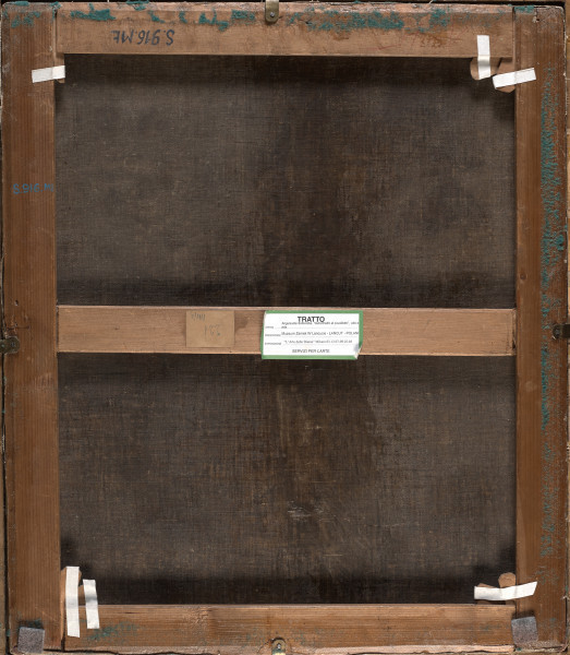 Sofonisba Anguissola. Autoportret przy sztalugach. Odwrocie obrazu