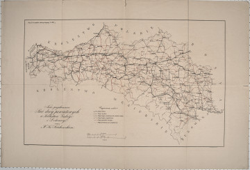 Mapa - Sieć dróg powiatowych w Królestwie Galicji i Lodomerii