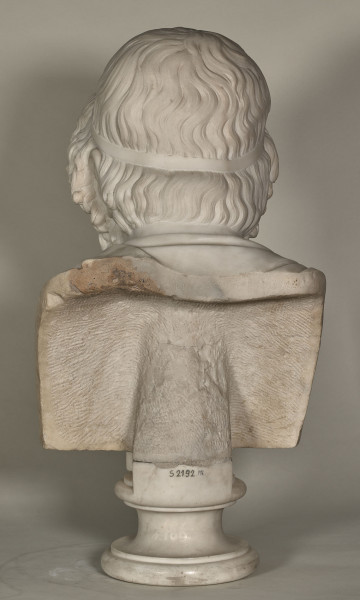 Homer. Popiersie marmurowe. Homer przedstawiony jest jako stary mężczyzna. Tył