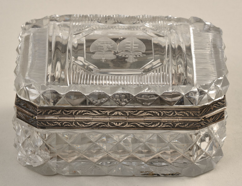 Szkatułka szklana - kałamarz. Tył