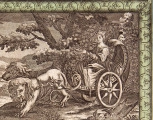 fragment lica -  bogini Kybele w wozie zaprzężonym w dwa lwy