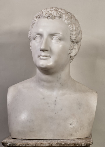 S.2196MŁ Henryk Lubomirski. Popiersie z białego marmuru.Przód