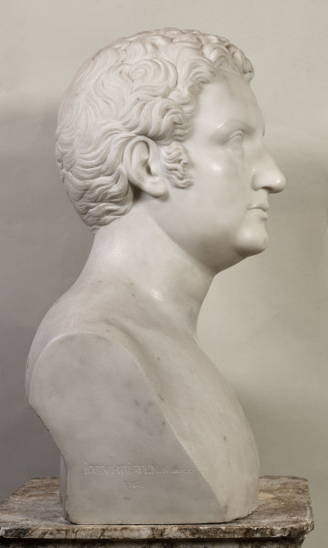 Henryk Lubomirski. Popiersie z białego marmuru.Bok lewy