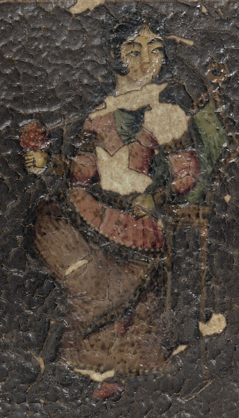 detal - przedstawiający kobietę siedzącą na krześle