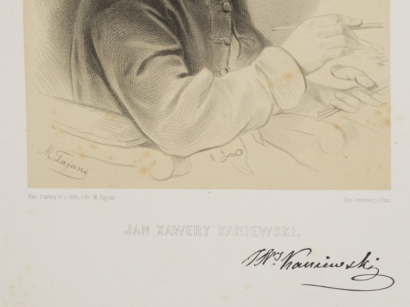 zbliżenie na fragment grafiki - sygnatury