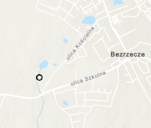 Miejsce znalezienia liściaka, który znajduje się w Muzeum Narodowym w Szczecinie.