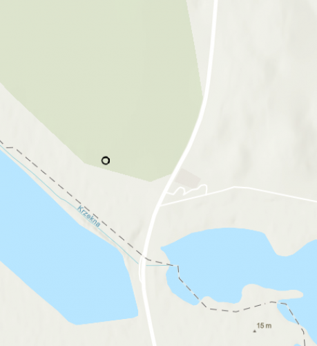 Miejsce znalezienia obiektu [Liściak krzemienny] należącego obecnie do kolekcji Muzeum Narodowego w Szczecinie