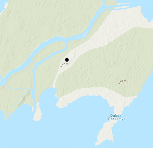 Miejsce znalezienia obiektu [Naczynie gliniane] należącego obecnie do kolekcji Muzeum Narodowego w Szczecinie