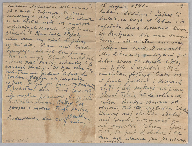 Ujęcie z góry, bifolium recto, kartka zapisana pismem odręcznym