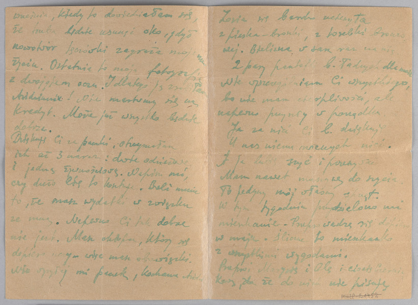 Ujęcie z góry, bifolium verso, kartka