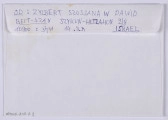 Ujęcie z góry, verso, koperta  zapisana pismem odręcznym
