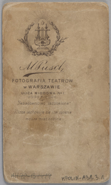 Ujęcie z góry, rewers, odwrocie fotografii z nadrukiem