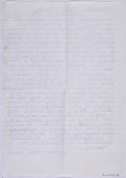 Ujęcie z góry, verso, kartka w linię, niezapisana