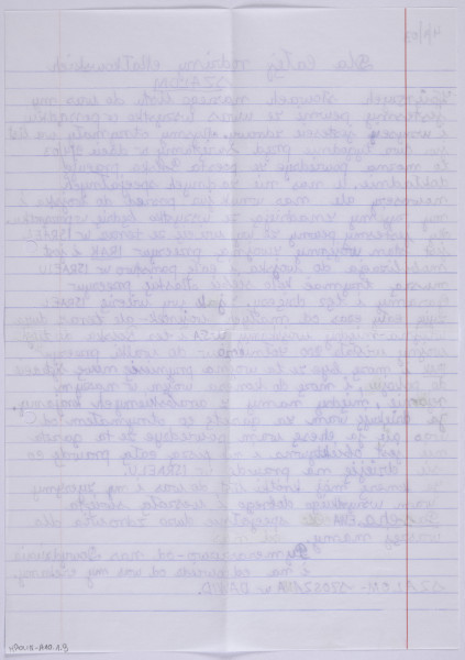 Ujęcie z góry, verso, kartka w linię, niezapisana