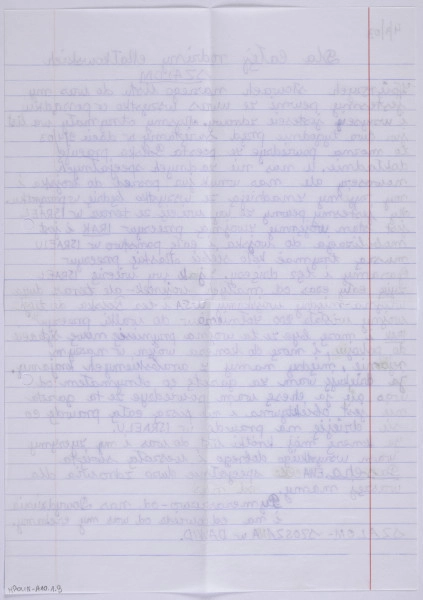 Ujęcie z góry, verso, kartka w linię, niezapisana