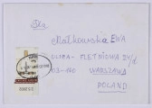 Ujęcie z góry, recto, koperta, zapisana pismem odręcznym
