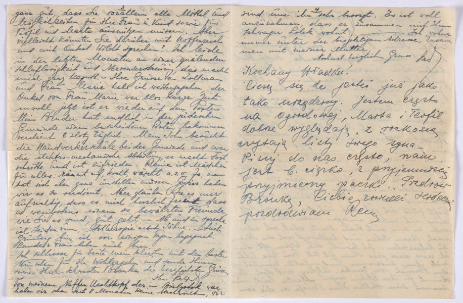 Ujęcie rewersu. List 2-kartowy, bifolium. Wszystkie strony zapisane.