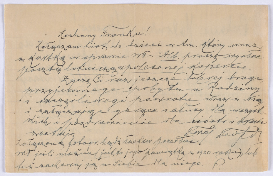 Ujęcie awersu. List 1-kartowy.