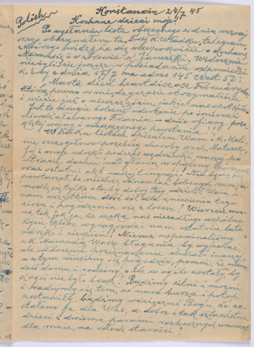 Ujęcie awersu, prawej karty. List 2-kartowy, bifolium. Wszystkie strony zapisane. Papier tzw. czysty.