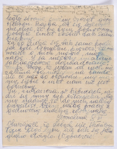 Ujęcie awersu. 3 karta. List 5-kartowy. Karty są jednostronnie zapisane. Papier tzw. czysty.