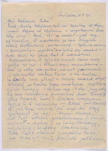 Ujęcie awersu. List 1-kartowy. Obie strony zapisane. Papier tzw. czysty.