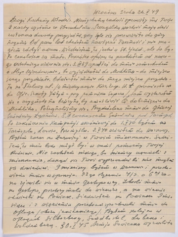 Ujęcie awersu. 1 karta. List 2-kartowy. Wszystkie strony zapisane. Papier w linie.