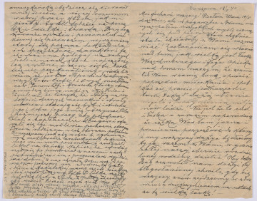 Ujęcie awersu. List 2-kartowy, bifolium. Wszystkie strony zapisane. Papier tzw. czysty.