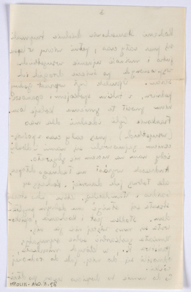 Ujęcie rewersu. 2 karty. 1 i 2 karta zapisane jednostronnie. Papier tzw. czysty.