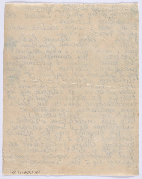 Ujęcie rewersu. 1 karta. List 5-kartowy. Karty są jednostronnie zapisane. Papier tzw. czysty.