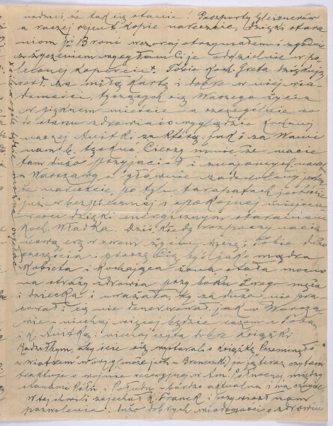 Ujęcie rewersu, lewej strony. List 2-kartowy, bifolium. Wszystkie strony zapisane. Papier tzw. czysty.