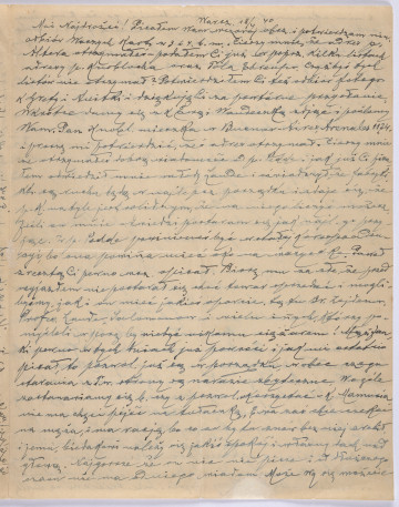 Ujęcie awersu, lewej strony. List 2-kartowy, bifolium. Wszystkie strony zapisane. Papier tzw. czysty.