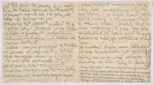 Ujęcie rewersu. List 2-kartowy, bifolium. DWszystkie strony zapisane. Papier tzw. czysty.