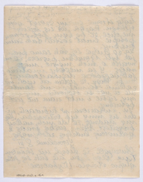 Ujęcie rewersu. 3 karta. List 5-kartowy. Karty są jednostronnie zapisane. Papier tzw. czysty.