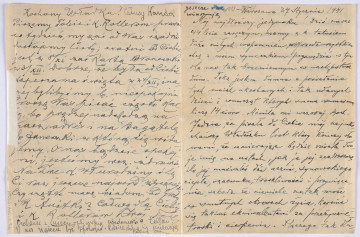 Ujęcie awersu. List 2-kartowy, bifolium. Wszystkie strony zapisane. Papier tzw. czysty.