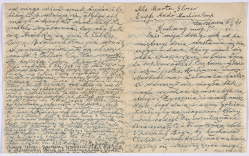 Ujęcie awersu. List 2-kartowy, bifolium. Wszystkie strony zapisane. Papier tzw. czysty.