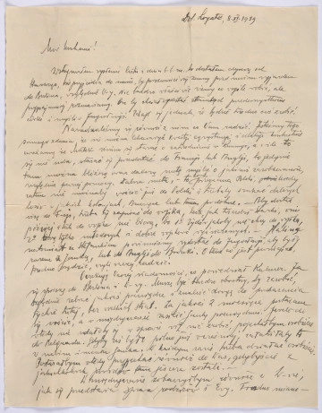 MPOLIN-A40.1.193 Ujęcie awersu. List 1-kartowy, obustronnie zapisany. Papier tzw. czysty.