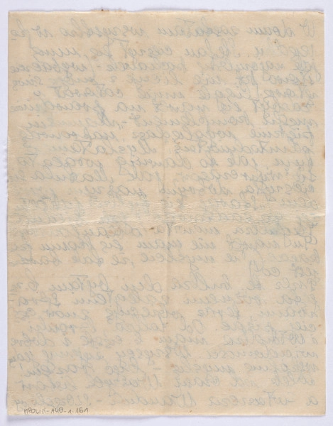Ujęcie rewersu. 4 karta. List 5-kartowy. Karty są jednostronnie zapisane. Papier tzw. czysty.