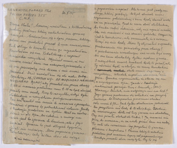 Ujęcie awersu. List 2-kartowy, bifolium.