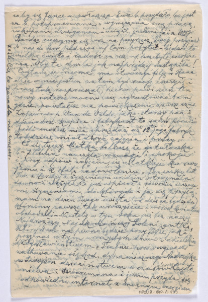 Ujęcie rewersu. 2 strona. List 3-kartowy. Wszystkie strony zapisane. Papier tzw. czysty.