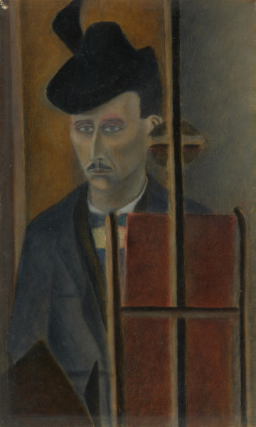 obraz - Ujęcie z przodu; Autoportret w kapeluszu.