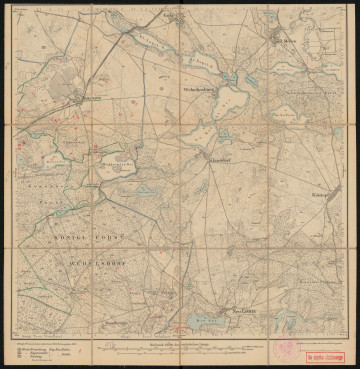 Mapa drukowana 1156 Zamzow III - Ujęcie z przodu; Mapę 1156 Zamzow III opracowano w 1890, wydano w 1892, a dodrukowano w 1899 roku. Obejmuje obszar w pobliżu miejscowości Zamzow, Kreis Saatzig, Reg. Bez. Stettin, Prov. Pommern, dziś Ziemsko, pow. drawski, woj. zachodniopomorskie, Polska. Jest jednym z dwóch zachowanych egzemplarzy arkusza przedwojennej mapy topograficznej oznaczonego godłem 1156, zawierającym dane o lokalizacji obiektów i ich nazw w zasobie archiwalnym Flurnamen Sammlung. Na drukowanej mapie ręcznie naniesiono warstwę z numeracją obiektów fizjograficznych odnoszących się do miejscowości: Zamzow; Wedelsdorf, dziś Radowo.