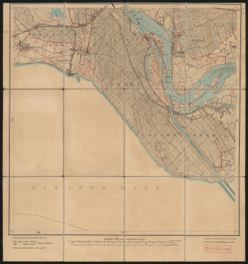Mapa drukowana - Ujęcie z przodu; Mapę 768 Caseburg I opracowano i wydano w 1886, skorygowano w 1911, a dodrukowano w 1927 roku. Obejmuje obszar w pobliżu miejscowości Caseburg (Kaseburg), Kreis Usedom-Wollin, Reg. Bez. Stettin, Prov. Pommern, dziś Karsibór, część Świnoujścia, miasta na prawach powiatu, woj. zachodniopomorskie, Polska. Jest jedynym zachowanym egzemplarzem arkusza przedwojennej mapy topograficznej oznaczonego godłem 768, zawierającym dane o lokalizacji obiektów i ich nazw w zasobie archiwalnym Flurnamen Sammlung. Na drukowanej mapie ręcznie naniesiono warstwę z numeracją obiektów fizjograficznych odnoszących się do miejscowości: Garz, Camminke (Kamminke); Friedichsthal, dziś Paprotno (ta i następne – części Świnoujścia); Klüß, dziś Klicz; Werder, dziś Ognica; Caseburg (Kaseburg); Woitzig, dziś Osiecze.
