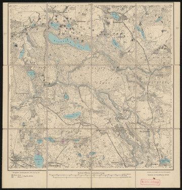 drukowana mapa 455 Wundichow I - Ujęcie z przodu; Mapę 455 Wundichow I opracowano w 1875, a dodrukowano w 1919 roku. Obejmuje obszar w pobliżu miejscowości Wundichow, Kreis Bütow, Reg. Bez. Köslin, Prov. Pommern, dziś Unichowo, pow. bytowski, woj. pomorskie, Polska. Jest jednym z dwóch zachowanych egzemplarzy arkusza przedwojennej mapy topograficznej oznaczonego godłem 455, zawierającym dane o lokalizacji obiektów i ich nazw w zasobie archiwalnym Flurnamen Sammlung. Na drukowanej mapie ręcznie naniesiono warstwę z numeracją obiektów fizjograficznych odnoszących się do miejscowości: Nippoglense, dziś Niepoględzie; Gallensow, dziś Gałęzów; Wundichow; Kartkow, dziś Kartkowo; Kroßnow, dziś Krosnowo.