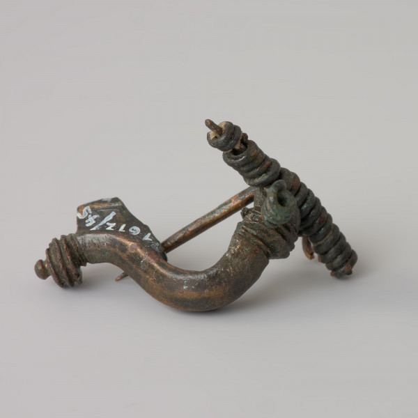 Zapinka z brązu - Ujęcie z góry. Zapinka z brązu.