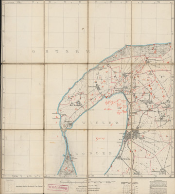 drukowana mapa 212 Wiek I - Ujęcie z przodu; Mapę 212 Wiek I opracowano w 1885, a skorygowano i wydano w 1925 roku. Obejmuje obszar w pobliżu miejscowości Wiek, Kreis Rügen, Reg. Bez. Stralsund, Prov. Pommern, dziś Kreis Vorpommern-Rügen, Bundesland Mecklenburg-Vorpommern, Niemcy. Jest jedynym zachowanym egzemplarzem arkusza przedwojennej mapy topograficznej oznaczonego godłem 212, zawierającym dane o lokalizacji obiektów i ich nazw w zasobie archiwalnym Flurnamen Sammlung. Na drukowanej mapie ręcznie naniesiono warstwę z numeracją obiektów fizjograficznych odnoszących się do miejscowości: Dranske, Lancken, Starrvitz, Gramtitz, Nonnevitz, Lüttkevitz, Gudderitz, Lanckensburg, Wiek, Zürkwitz, Lobkevitz.