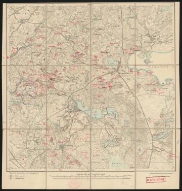 Mapa drukowana 782 Wurchow I - Ujęcie z przodu; Mapę 782 Wurchow I opracowano w 1876, a wydano w 1877 roku. Obejmuje obszar w pobliżu miejscowości Wurchow, Kreis Neustettin, Reg. Bez. Köslin, Prov. Pommern, dziś Wierzchowo, pow. szczecinecki, woj. zachodniopomorskie, Polska. Jest jednym z dwóch zachowanych egzemplarzy arkusza przedwojennej mapy topograficznej oznaczonego godłem 782, zawierającym dane o lokalizacji obiektów i ich nazw w zasobie archiwalnym Flurnamen Sammlung. Na drukowanej mapie ręcznie naniesiono warstwę z numeracją obiektów fizjograficznych odnoszących się do miejscowości: Zechendorf, dziś Czechy; Bernsdorf, dziś Krągłe; Wurchow; Schofhütten, dziś Sławno; Buchwald, dziś Trzebiechowo; Kussow, dziś Kusowo; Briesen, dziś Brzeźno; Gönne, dziś Nowe Gonne.
