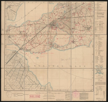 Mapa drukowana 766 Usedom II - Ujęcie z przodu; Mapę 766 Usedom II opracowano i wydano w 1886, skorygowano w 1911, a dodrukowano w 1925 roku. Obejmuje obszar w pobliżu miejscowości Usedom, Kreis Usedom-Wollin, Reg. Bez. Stettin, Prov. Pommern, dziś Kreis Vorpommern-Greifswald, Bundesland Mecklenburg-Vorpommern, Niemcy. Jest jednym z dwóch zachowanych egzemplarzy arkusza przedwojennej mapy topograficznej oznaczonego godłem 766, zawierającym dane o lokalizacji obiektów i ich nazw w zasobie archiwalnym Flurnamen Sammlung. Na drukowanej mapie ręcznie naniesiono warstwę z numeracją obiektów fizjograficznych odnoszących się do miejscowości: Gneventhin, Usedom, Stolpe, Zecherin, Kolgin, Karnin, Gellenthin, Wilhelmshof, Ostklüne, Welzin.