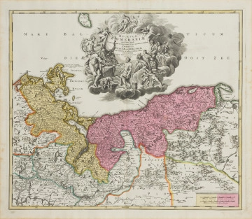 kolorowana mapa Pomorza - Ujęcie z przodu. Kolorowana mapa Pomorza.