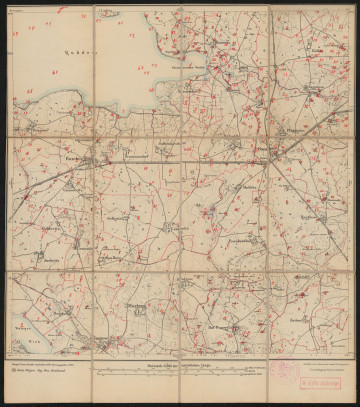 drukowana mapa 373 Samtens II - Ujęcie z przodu; Mapę 373 Samtens II opracowano w 1885, a wydano w 1886 roku. Obejmuje obszar w pobliżu miejscowości Samtens, Kreis Rügen, Reg. Bez. Stralsund, Prov. Pommern, dziś Kreis Vorpommern-Rügen, Bundesland Mecklenburg-Vorpommern, Niemcy. Jest jedynym zachowanym egzemplarzem arkusza przedwojennej mapy topograficznej oznaczonego godłem 373, zawierającym dane o lokalizacji obiektów i ich nazw w zasobie archiwalnym Flurnamen Sammlung. Na drukowanej mapie ręcznie naniesiono warstwę z numeracją obiektów fizjograficznych odnoszących się do miejscowości: Dussvitz, Güttin, Mölln, Neuendorf, Breesen, Rambin, Drammendorf, Rothenkirchen, Natzevitz, Samtens, Plüggentin, Casselvitz, Goldevitz, Jarkvitz, Cransdorf, Sellentin, Saalkow, Götemitz, Muhlitz, Frankenthal, Berglase, Nesebanz, Gustow, Warksow, Datzow, Hof Poseritz, Zeiten.