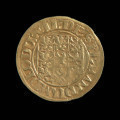 gulden - Ujęcie rewersu. Na rewersie dziewięciopolowa tarcza herbowa. W otoku napis.
